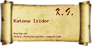 Katona Izidor névjegykártya